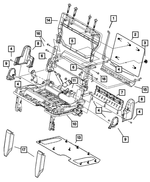 Rear Seats - Third Row - Adjusters, Recliners, Shields and Risers for 2011 Dodge Grand Caravan #2