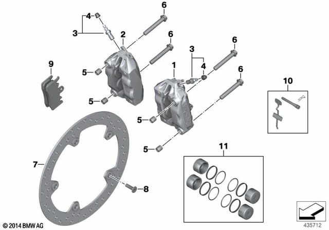 34118556205 - Brakes: Brake Caliper Brembo Left - Black for BMW-Motorrad Image image