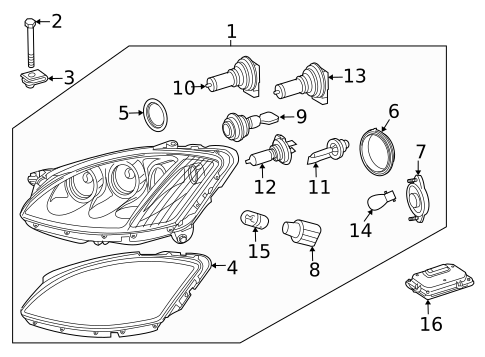 Headlamp Components for 2012 Mercedes-Benz CL600 #2