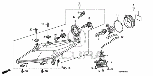 Headlight for 2011 Acura ZDX #0