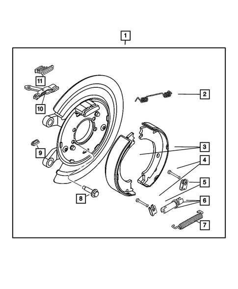 Parking Brake Lever, Cables, and Rear Disc Park Brake Assembly for 2008 Dodge Durango #0