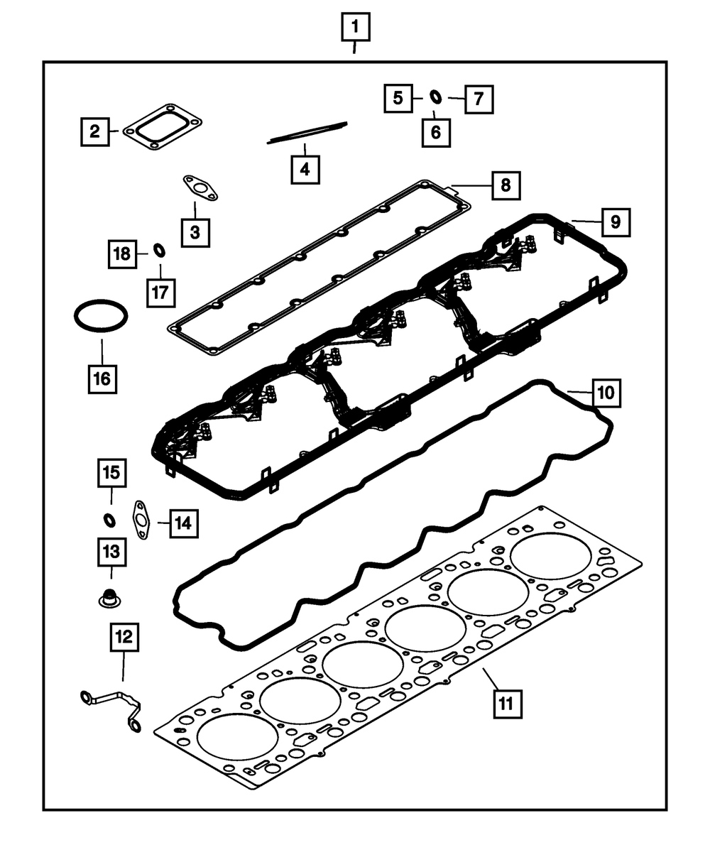 Cylinder Head Overhaul Gasket Kit - Mopar (5093228AB)