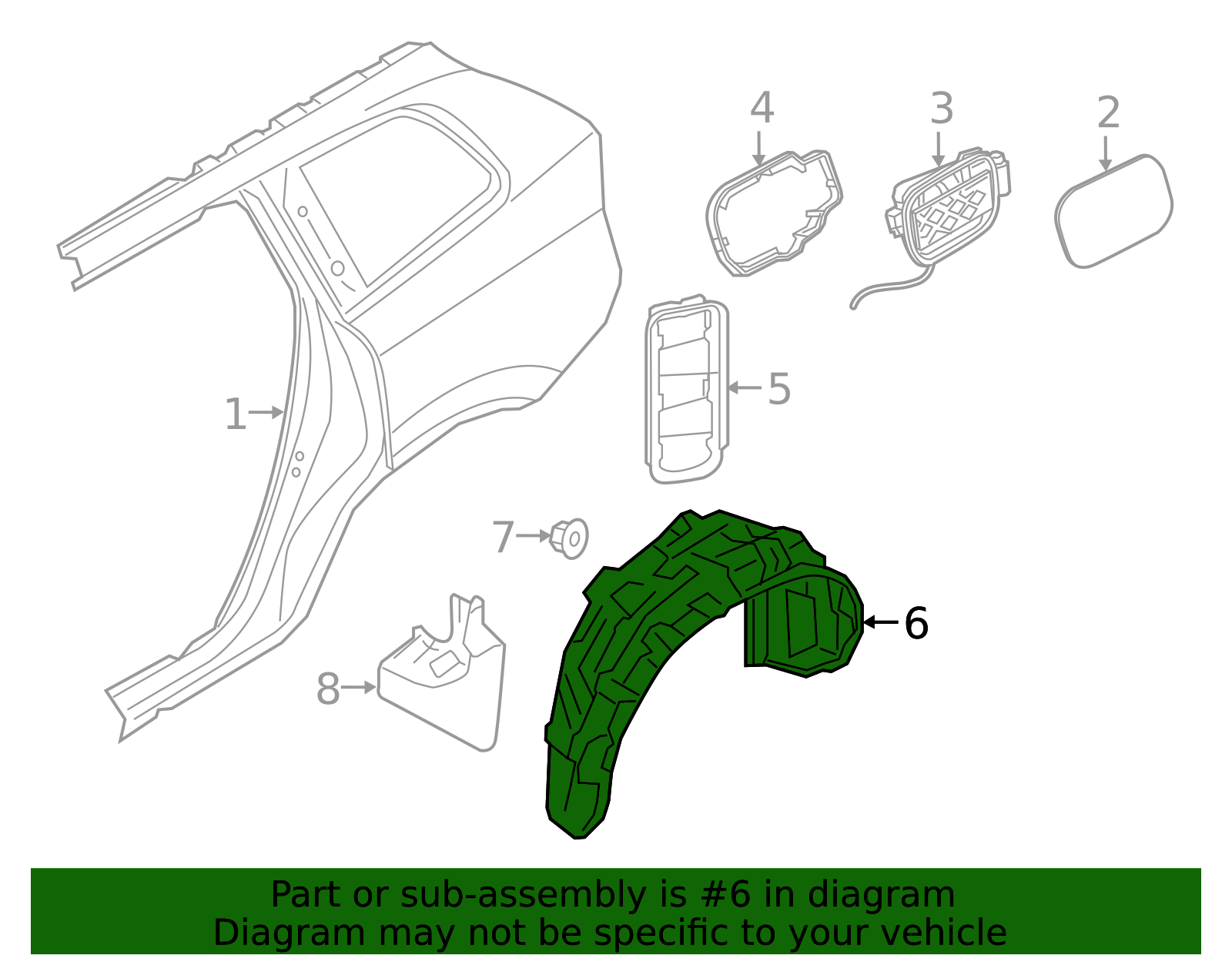 2018-2025 Volvo XC60 Quarter Panel Splash Shield 32392475 | OEM Parts ...