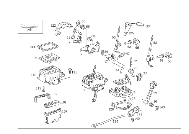 1292604398 - Gearshift Mechanism: Switching Unit for Mercedes-Benz: 500SL, 600SL, C230, C280, C43 AMG Image image