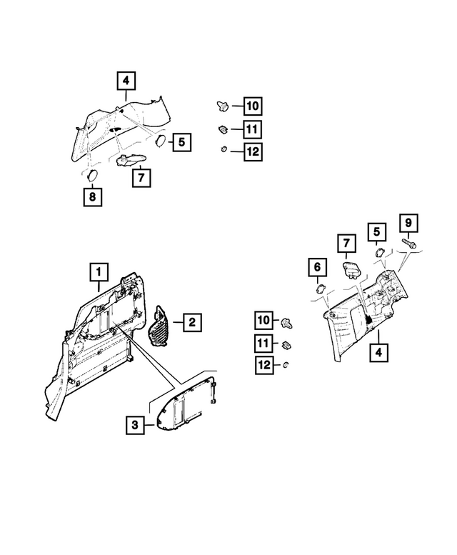 « 7HL49LXHAA – Interior Trim : Garnissage De Custode Panneau, Côté Droit pour Mopar Image »