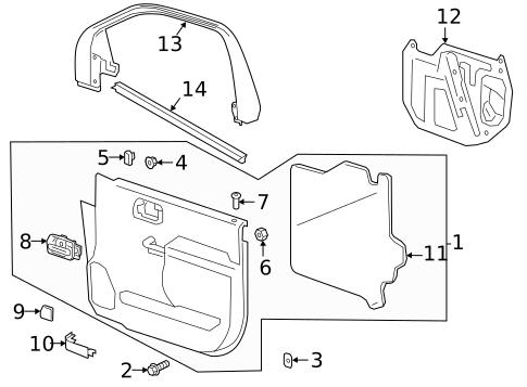 Interior Trim - Front Door for 2020 GMC Sierra 3500 HD #2