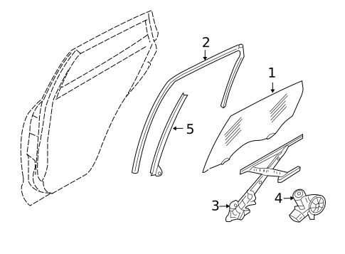 Glass - Rear Door for 2010 INFINITI FX50 #0