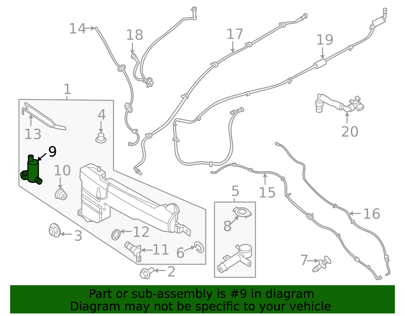 GN1Z-17664-A - Washer Pump 2020-2026 Ford | Ford Parts Direct
