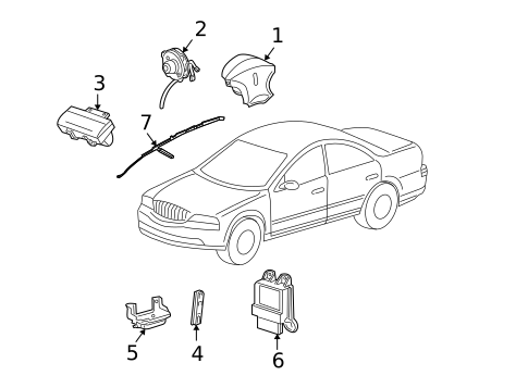 Air Bag Components for 2002 Lincoln LS #0