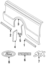 XL5Z9929077DPTM - Body: Body Side Molding for Ford: Ranger Image