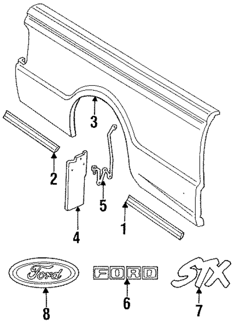 Exterior Trim - Pick UP Box for 1996 Ford Ranger #0