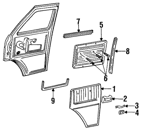 Interior Trim - Front Door for 1995 GMC G3500 #0