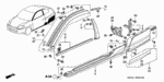 74435S3Y000 - Interior/Bumper: SPACER, RR. WHEELHOUSE SKIRT (A) for Honda Image