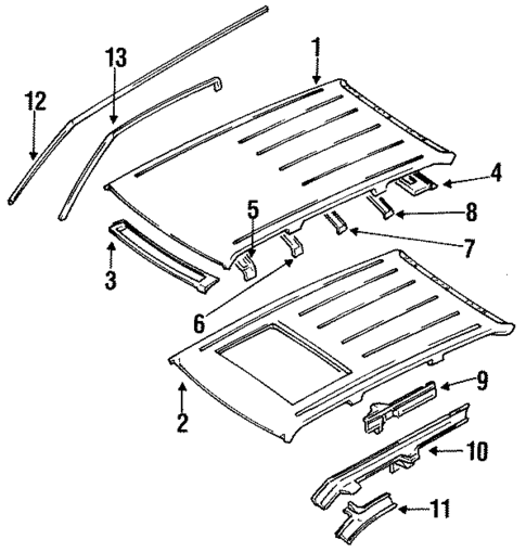 Roof & Components for 1993 Nissan Quest #0