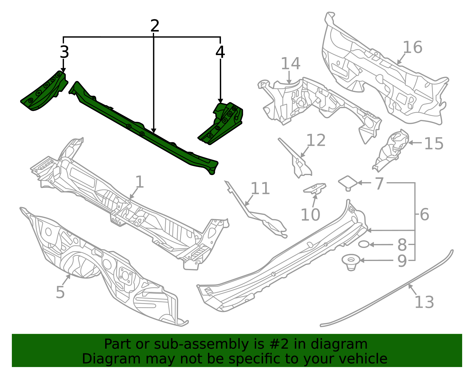 51060AN00A9P - High-Quality Cowl Plenum Panel for 2020-2025 Subaru ...