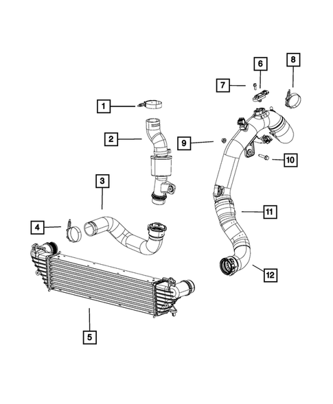 Radiator and Related Parts; Charge Air Cooler for 2016 Fiat 500L #1