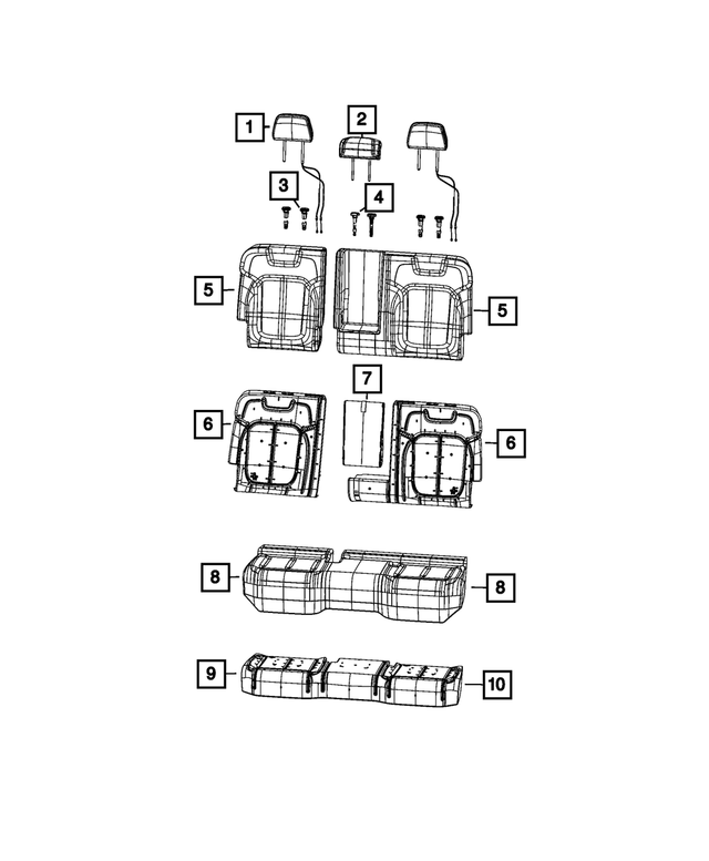 6XS171X7AH - Interior Trim: Second Row Headrest for Jeep: Grand Cherokee L Image