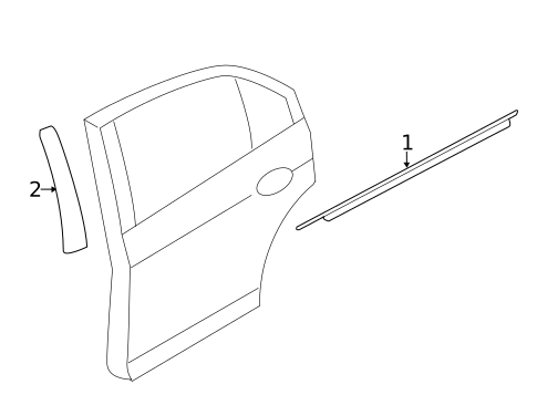 Exterior Trim - Rear Door for 2012 Lincoln MKZ #0