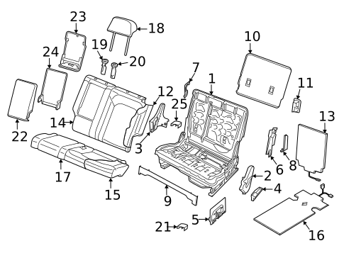 Rear Seat Components for 2025 Volkswagen Atlas Cross Sport #1