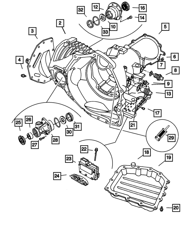 4883522AE - Automatic Transaxle 4 Speed: Transaxle Case for Mopar Image
