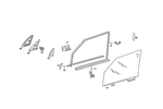 1267251525 - Doors: Window Guide Rail for Mercedes-Benz: 280S, 280SE, 280SEL, 300SE, 300SEL, 380SE, 380SEL, 560SEL Image