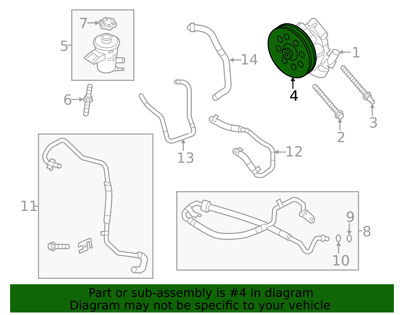 thumbnail image 2 of KAC Power Steering Pump For Ford Focus 2006-2011 & Transit Connect 2010-2011 – W/o Pulley – 20-326 2 of 6