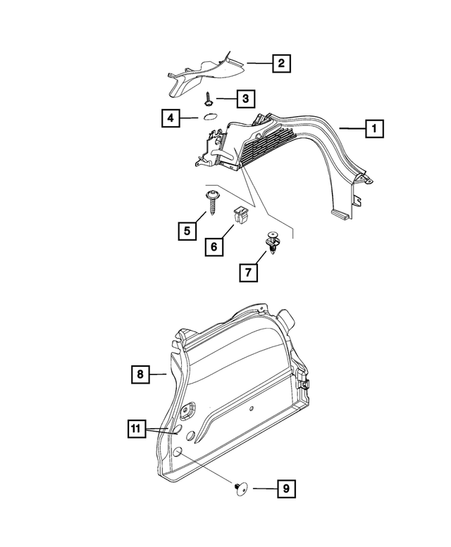 6FF77LXHAA - Interior Trim: Quarter Upper Panel, Left for Mopar Image