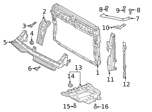 Radiator Support for 2019 Volkswagen Tiguan #0