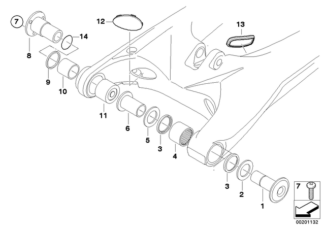 33177696663 - : Bearing Pin, Right for BMW-Motorrad Image