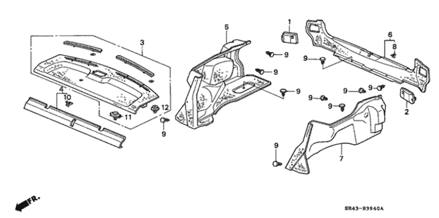 Rear Tray - Trunk Garnish for 1993 Honda Civic #0