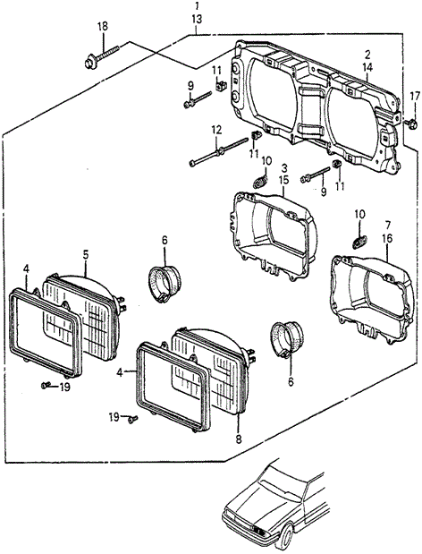 Headlight for 1984 Honda Accord #0