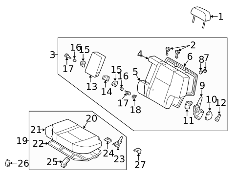 Rear Seat Components for 1997 INFINITI QX4 #0
