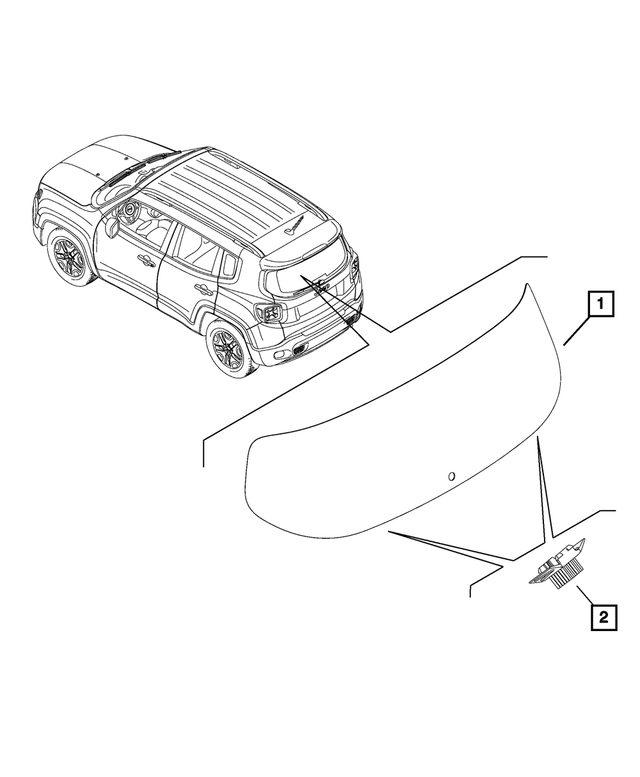 68437047AA - Glass: Liftgate Glass for Mopar Image