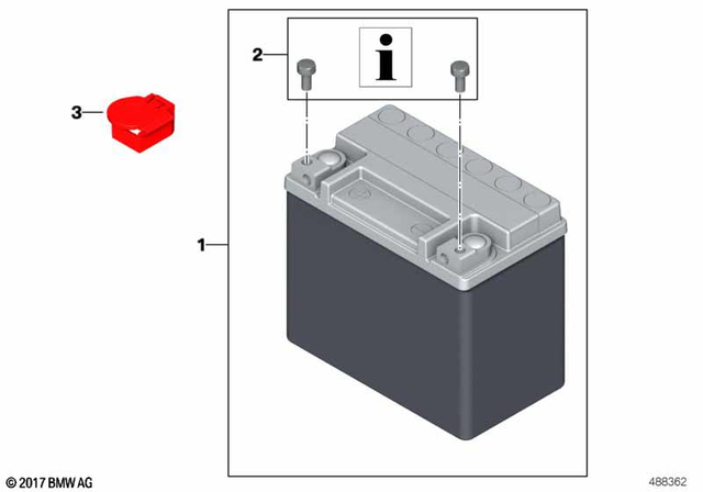 61218389126 - General Electrical System: Agm Batterie - Deka etx12 for BMW-Motorrad Image