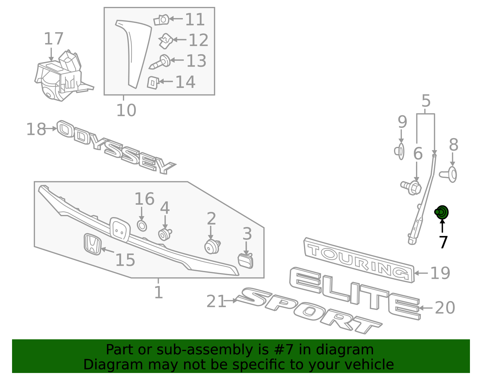 2015-2024 Honda Lift-Gate Reveal Molding Bolt 90102-TZ5-A01 | OEM Parts ...