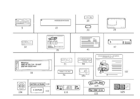 Type Plate, Guide Signs for 1999 Mercedes-Benz C280 #1