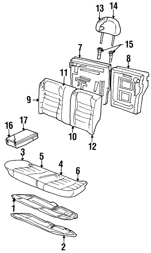 Rear Seat Components for 1996 Volkswagen Jetta #0