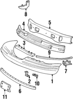 F3LY17D957A - Body: Bumper Cover for Lincoln: Mark VIII Image