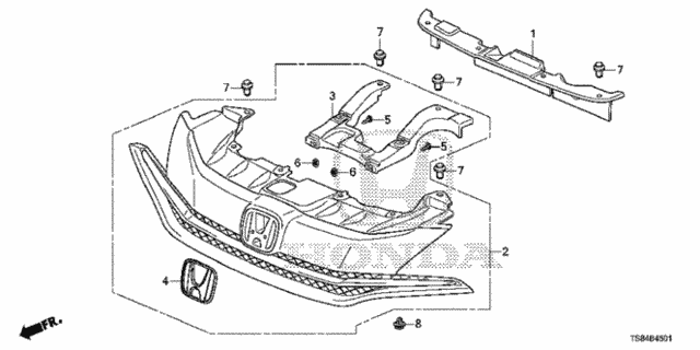 Front Grille ('14-) (1) for 2015 Honda Civic #0