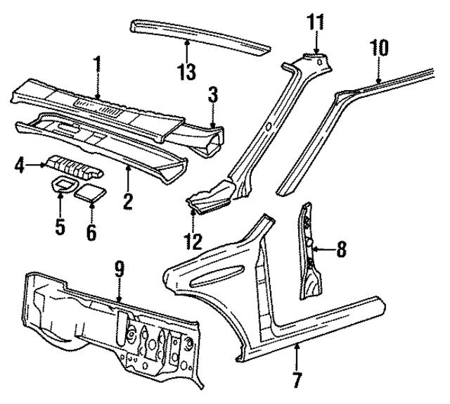 1355053 - : Cowl Top Panel for Volvo Image