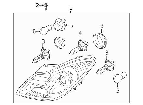 Headlamp Components for 2012 Hyundai Veracruz #0