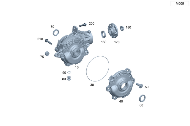 2233357600 - Front Axle: Cap, Transmission Housing for Mercedes-Benz: AMG GT 55, AMG GT 63 Pro, CLE450, CLE53 AMG, GLC350e, Maybach S580, Maybach S680, S500, S580, S580e, S63 AMG E Performance, SL55 AMG, SL63 AMG, SL63 AMG S E Performance Image image