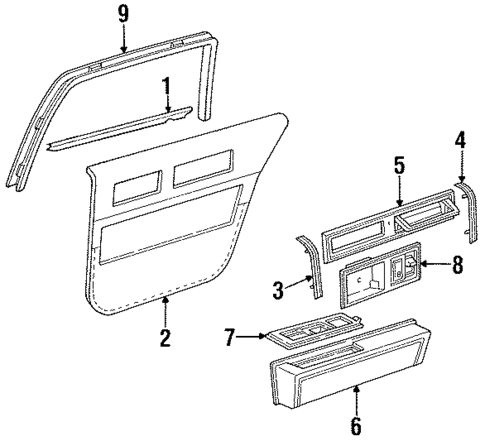 Interior Trim - Rear Door for 1993 Cadillac 60 Special #0