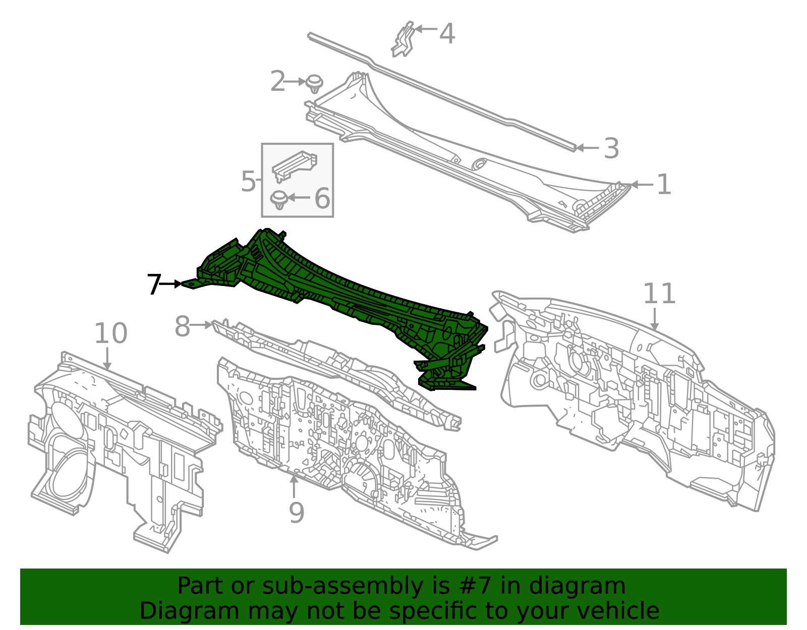 2022-2025 Honda Civic Cowl Panel 61160-T39-405ZZ | Honda Factory Parts