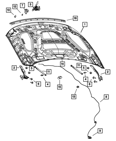 Hood and Hood Release for 2011 Ram 2500 #0