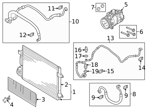 Condenser, Compressor & Lines for 2010 Volkswagen CC #6