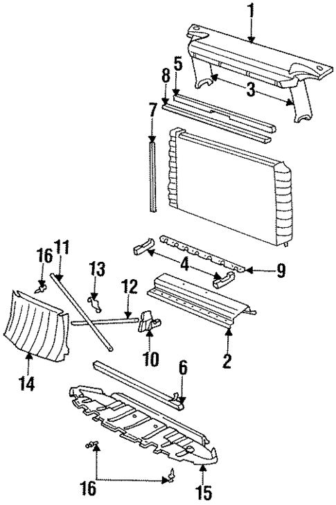 Radiator Support for 1997 Oldsmobile Aurora #0
