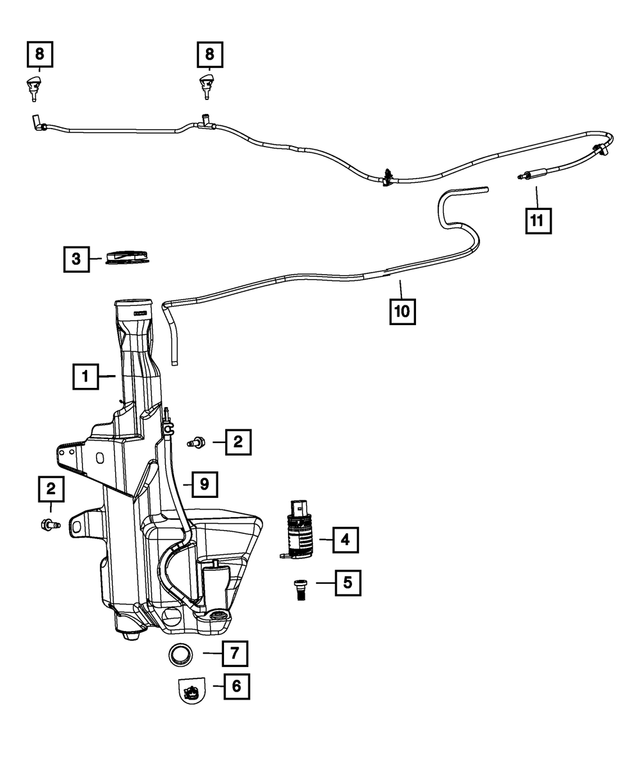 68213433AA - Electrical: Windshield Washer Hose for Mopar Image