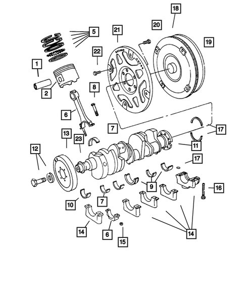 Crankshaft, Pistion and Torque Converter for 2003 Dodge Durango #0
