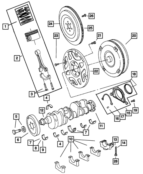 Crankshaft, Pistons and Torque Converter for 2007 Dodge Ram 3500 #0